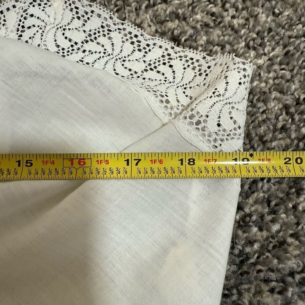 Vintage 60s Camisole Tank Top Medium White Lace  Fitted 1960s - Picture 3 of 4